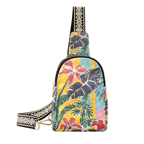 Trendige Schultertasche mit tropischer Ästhetik der Sommeratmosphäre, leichte Schultertasche für Damen, Tagesrucksack von sanluoli