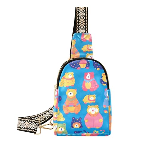 Trendige bunte Bären-Bauchtasche, modische Körpertasche für Herren als Tagesrucksack Trendige bunte Bären-Bauchtasche, modische Körpertasche für Herren als Tagesrucksack von sanluoli