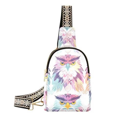 Trendige bunte Eulen-Schultertasche, leichter Rucksack für Damen für Reisen von sanluoli