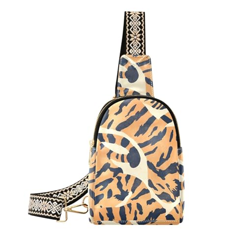 Trendige gelbe Tasche mit Tiermuster für Herren, Leder für Damen, Crossbody-Tasche für Tagesrucksack von sanluoli