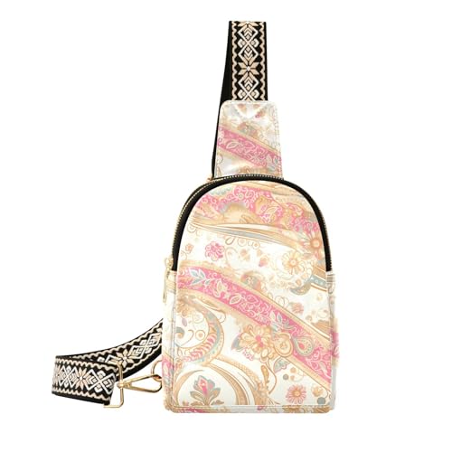 Trendige gestreifte Pfirsichgold-Tasche für Herren, wasserdicht, kleine Bauchtaschen für Reisen von sanluoli