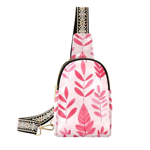 Trendige kleine Bauchtaschen von Leave Folk Art, niedliche Schultertasche für Damen zum Wandern von sanluoli