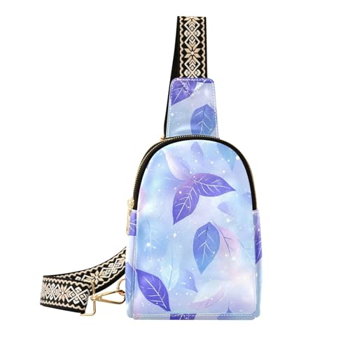 Trendige lila blaue Galaxie Sternenblätter Taschen für Herren Mode über Schultertasche für Reisen von sanluoli