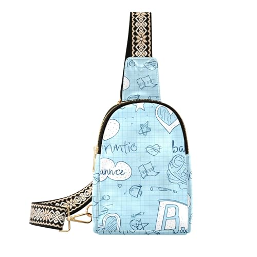 Trendige niedliche Cartoon-Linien-Zeichnung Bauchtasche für Herren, Diebstahlschutz, kleine Schultertasche für Reisen von sanluoli