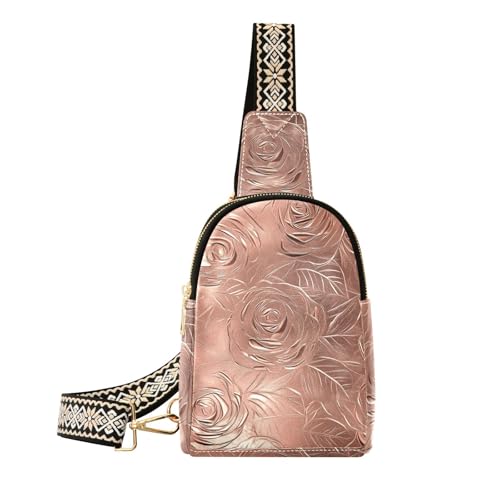 Trendige rotgoldene Rose Taschen für Damen, modische Crossover-Taschen für Damen, Tagesrucksack von sanluoli