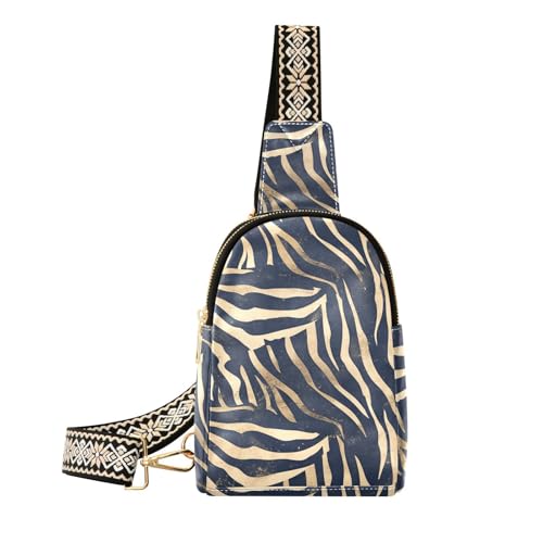 Trendiger Damen-Fannypack, gestreift, modischer Rucksack für Damen, Tagesrucksack, Blau von sanluoli