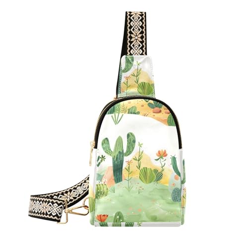 Trendy Desert Plants große Bauchtasche, wasserdichte Schultertasche für Herren zum Wandern von sanluoli