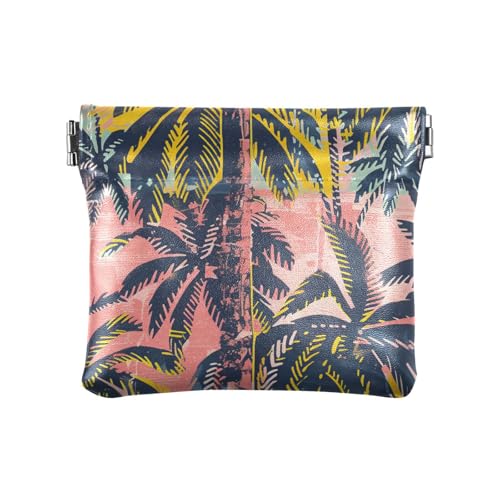 Tropical Aesthetics of Summer Atmosphere Damen Leder Münzgeldbörse Tragbarer Kartenhalter für Frauen von sanluoli
