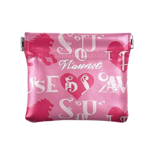 Valentinstag Peach Lions Damen Kleine Leder Münzbörse Fancy Mini Geldbörse Geldbörse für Mädchen Damen Handtasche von sanluoli