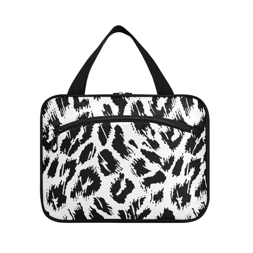 sanluoli Black Whiteip Hängende Kulturtasche für Frauen mit Haken, Designer Multifunktionstasche für Toilettenartikel für Erwachsene Toilette Maleta para maquillaje, Schwarz-weißer Rand von sanluoli