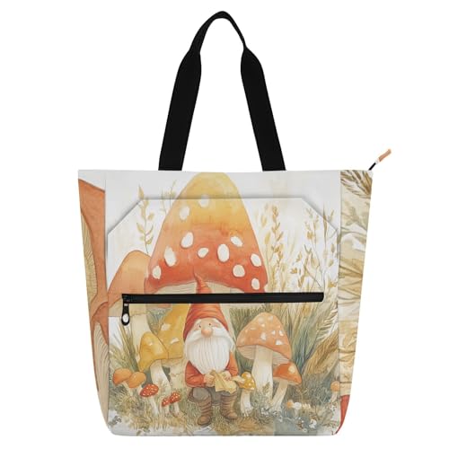 sanluoli Büchertasche mit Zwergenpilz für Kinder, Studenten, Erwachsene, Gothic, robust, Lehrer-Tragetasche, Bibliothekstasche für Schule und Spielzeit, Regenbogen-Schulbedarf sanluoli Büchertasche mit Zwergenpilz für Kinder, Studenten, Erwachsene, Gothic, robust, Lehrer-Tragetasche, Bibliothekstasche für Schule und Spielzeit, Regenbogen-Schulbedarf von sanluoli