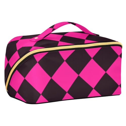 sanluoli Buffalo Kulturtasche mit Trennwänden, große Kosmetiktasche für Geldbörse, Reisegröße, Pfirsichschwarz von sanluoli