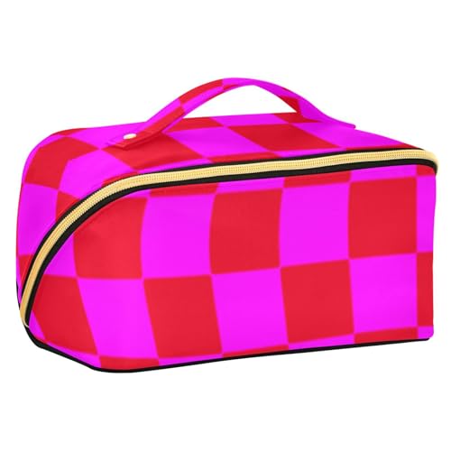 sanluoli Buffalo Make-up-Tasche mit Trennwänden, leicht, für Damen, vertikal, freistehend, kariert, Rot / Magenta sanluoli Buffalo Make-up-Tasche mit Trennwänden, leicht, für Damen, vertikal, freistehend, kariert, Rot / Magenta von sanluoli