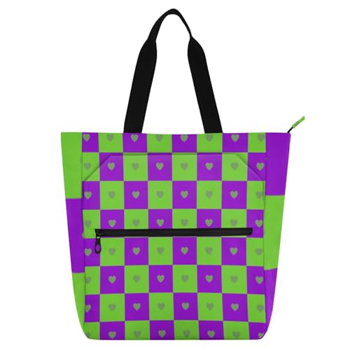 sanluoli Buffalo kariertes Karomuster in Herzform, niedliche Buch-Tragetasche für Kinder und Erwachsene, Gothic, wasserdicht, wiederverwendbar, Lebensmittel-Strandtasche mit Reißverschluss, für Schule sanluoli Buffalo kariertes Karomuster in Herzform, niedliche Buch-Tragetasche für Kinder und Erwachsene, Gothic, wasserdicht, wiederverwendbar, Lebensmittel-Strandtasche mit Reißverschluss, für Schule von sanluoli
