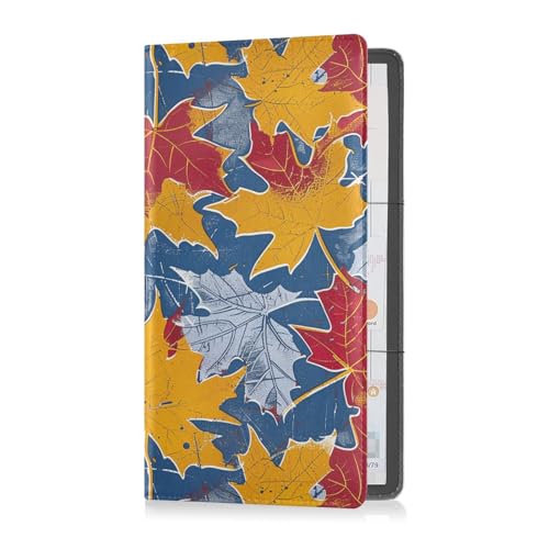 sanluoli Bunte Ahornblätter, Leder, Auto-Registrierungs- und Versicherungskartenhalter, Handschuhfach, Organizer für wichtige Dokumente, Führerschein, Karten von sanluoli