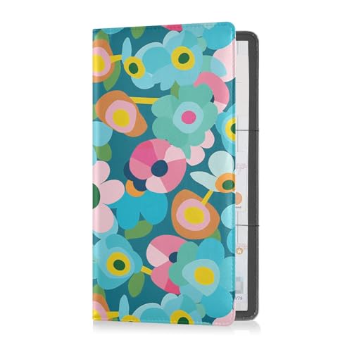 sanluoli Bunte Blumen Cartoon Leder Auto Registrierung und Versicherung Kartenhalter Handschuhfach Organizer für Karten, wichtige Dokumente, Führerschein Fahrzeug Papiere von sanluoli