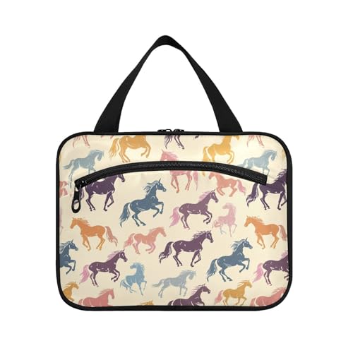 sanluoli Bunte Pferde, einfache hängende Reise-Kulturbeutel für Damen mit Haken, Designerutensilien, Rasierset, Taschen für Herren, Reisezubehör, Badezimmer, Bolso de Maquillaje Para, Mujer, bunt von sanluoli