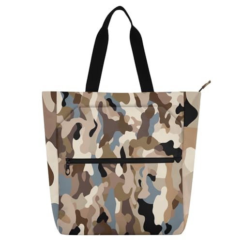 sanluoli Camouflage-Retro-Kinder-Bücher-Tragetasche für Jungen, Mädchen, Erwachsene, Gothic, große Bibliotheks-Umhängetasche, Handtasche mit Reißverschluss, für College, Einkaufen, Strand sanluoli Camouflage-Retro-Kinder-Bücher-Tragetasche für Jungen, Mädchen, Erwachsene, Gothic, große Bibliotheks-Umhängetasche, Handtasche mit Reißverschluss, für College, Einkaufen, Strand von sanluoli