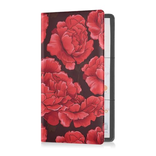 sanluoli Carnation Lace Scarlet PU-Leder Registrierungs- und Versicherungskartenhalter Auto LKW Komparment Zubehör Tasche für Karten, wesentliches Dokument Führerschein von sanluoli