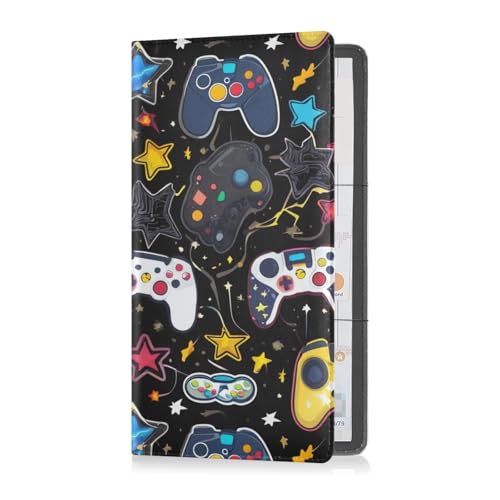 sanluoli Cartoon-Spielmaschine, PU-Leder, Auto-Registrierung, Versicherung und Ausweishalter, Handschuhfach, Organizer für wichtige Dokumente, Führerschein, Karten von sanluoli