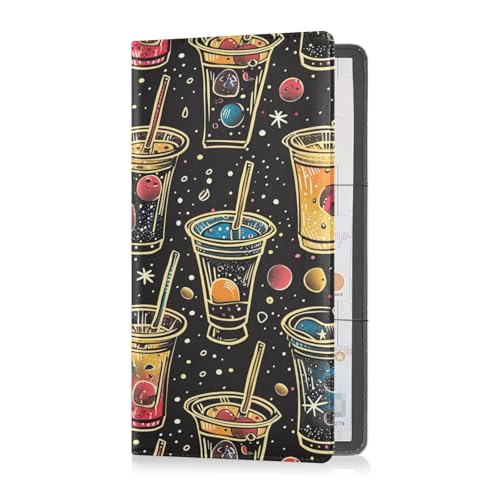 sanluoli Cosmic Galaxy Drink Premium Leder Auto Registrierung & Versicherungskartenhalter Auto Handschuhfach Organizer für Fahrer Autobesitzer Anhänger Motorrad Boot von sanluoli