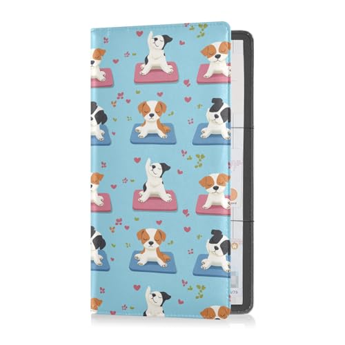 sanluoli Cute Dogs Blue Premium Leder Auto Registrierung und Versicherungshalter Fahrzeug Handschuhfach Organizer für jedes Auto, LKW, Motorrad, Anhänger oder Boot von sanluoli