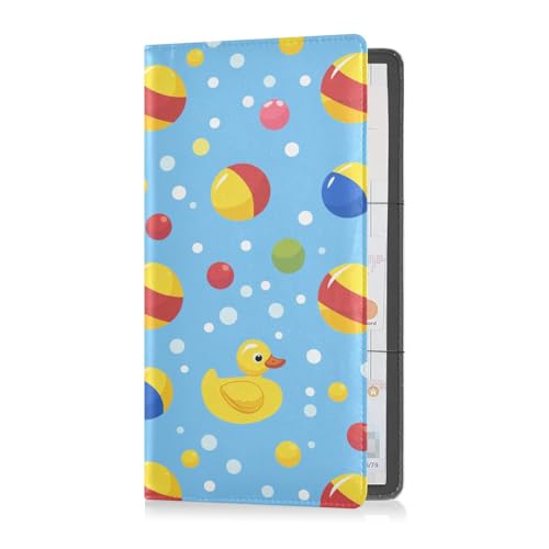 sanluoli Duckling in Bath Leder Auto Registrierung und Versicherungskartenhalter Handschuhfach Fach Organizer für jedes Auto, LKW, Motorrad, Anhänger oder Boot von sanluoli