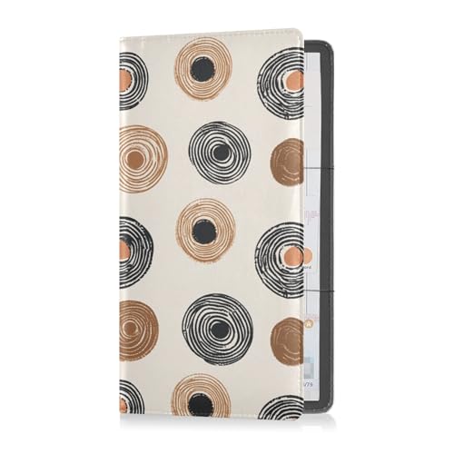 sanluoli Einfacher Boho-Retro-Kreis-Leder-Auto-Registrierungs- und Versicherungskartenhalter, Auto-Handschuhfach-Organizer für jedes Auto, LKW, Motorrad, Anhänger oder Boot von sanluoli