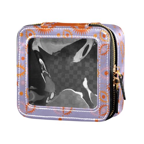 sanluoli Ethnische Boho-Make-up-Tasche mit orangefarbenen Augen, niedlich, Kulturbeutel mit Reißverschluss, Make-up-Tasche, Organizer für Reisen, ethnische Boho-orangefarbene Mystery-Augen, von sanluoli