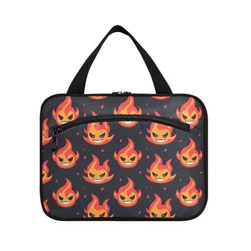 sanluoli Evilaughing Flame Demon hängende Reisetasche mit Haken zum Aufhängen mit Haken, Designer-Accessoires, Kulturbeutel für Reisen, Frauen, Urlaub, Bolsas de Maquillaje para mujer, Evil Laughing von sanluoli