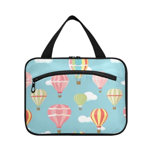 sanluoli Farbige Heißluftballon-Hängetaschen für Reisen, Damen, mit Haken, kompakte Designer-Tasche für Reisen, Make-up, Arbeit, Bolsas de Maquillaje para mujer, Farbiger Heißluftballon im klassischen von sanluoli
