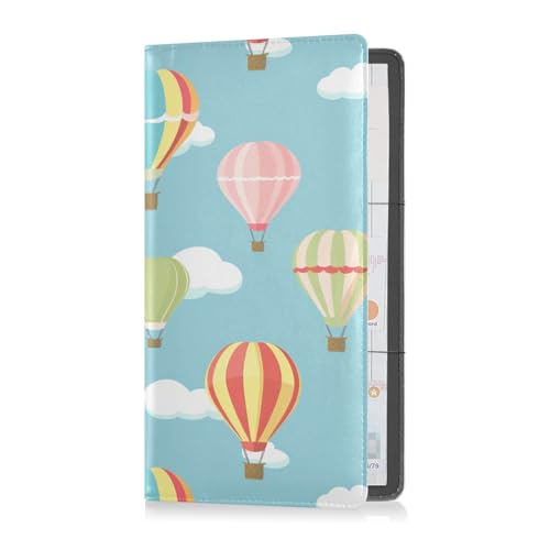 sanluoli Farbiger Heißluftballon-Organizer aus Leder, klassischer Stil, Auto-Registrierung, Versicherung und Ausweishalter, Auto-Handschuhfach-Organizer für wichtige Dokumente, Führerschein, Karten von sanluoli