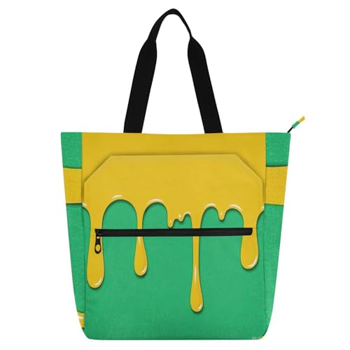 sanluoli Fashion Street Graffiti-Malerei, orange-grün, Kinderbuch-Tragetasche für Kinder, Damen, Herren, Gothic, wasserabweisend, Lehrer-Tragetasche, Handtaschen mit Innentaschen für Schule, Einkaufen sanluoli Fashion Street Graffiti-Malerei, orange-grün, Kinderbuch-Tragetasche für Kinder, Damen, Herren, Gothic, wasserabweisend, Lehrer-Tragetasche, Handtaschen mit Innentaschen für Schule, Einkaufen von sanluoli