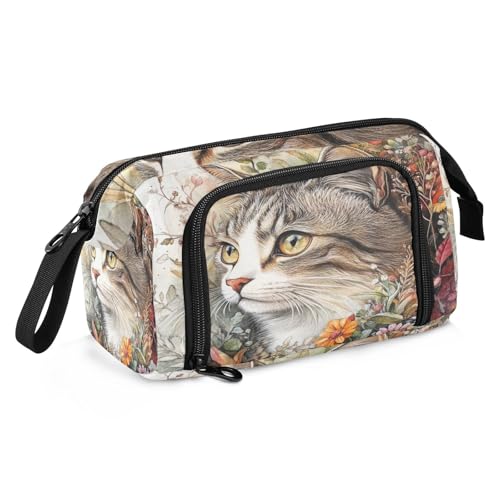 sanluoli Federmäppchen, Organizer, großes Fassungsvermögen, leichtes Federmäppchen für Erwachsene, für adrette, elementare Ölgemälde, Fühlen Sie sich niedliche Katze von sanluoli