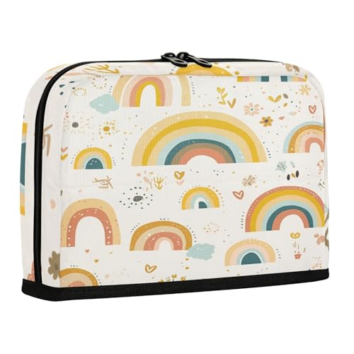 sanluoli Federmäppchen, große Kapazität, Aufbewahrungstasche, mehrere Fächer, Schreibwaren-Tasche für Teenager, Schulbedarf, niedliche Cartoon-Regenbögen von sanluoli