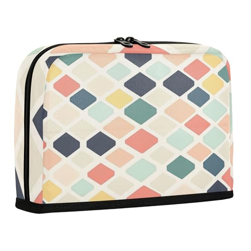 sanluoli Federmäppchen, große Kapazität, Aufbewahrungstasche, tragbare Münze für Jugendliche, buntes beigefarbenes Karomuster von sanluoli