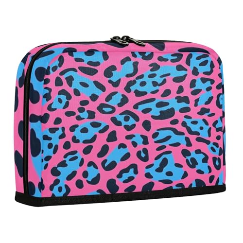 sanluoli Federmäppchen, große Kapazität, Stifteetui, mehrere Fächer, Schreibwaren-Aufbewahrung für Erwachsene, Mittelschule, pfirsichblau, Tier, Leopardenmuster, Pelz von sanluoli