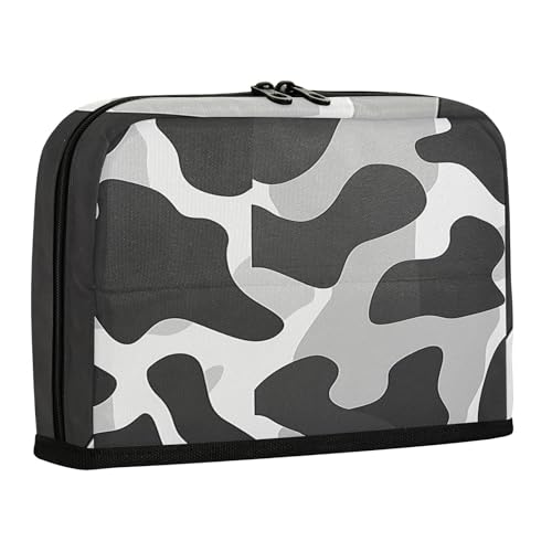 sanluoli Federmäppchen, großes Fassungsvermögen, Make-up-Tasche mit Fach, Organizer-Box für Herren, Schwarz / Grau von sanluoli