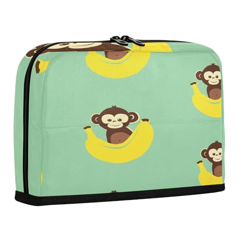 sanluoli Federmäppchen, großes Fassungsvermögen, Stifteetui, Kosmetiktasche mit mehreren Schlitzen, Schreibwaren-Tasche für Teenager, Schulbedarf, Affen, niedliches Tier, Retro von sanluoli