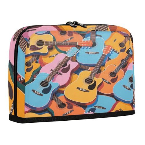 sanluoli Federmäppchen, großes Fassungsvermögen, leichtes Schreibwaren-Aufbewahrung, für Krankenschwestern, Universität, buntes Cartoon-Gitarreninstrument von sanluoli