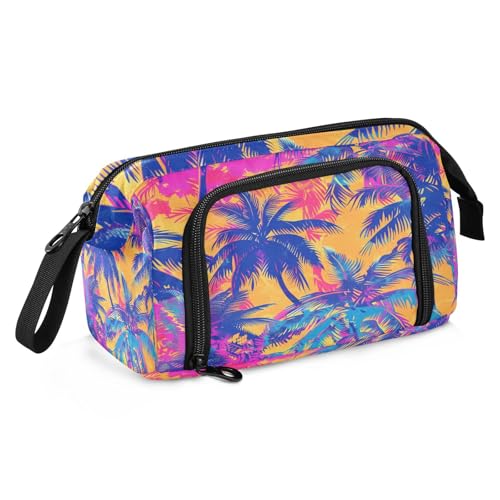 sanluoli Federmäppchen, großes Fassungsvermögen, niedliches Federmäppchen, tragbares Stifteetui, Kosmetik, Make-up für Teenager, Reisen, Ölgemälde, Feeling Cute Cat von sanluoli