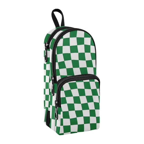 sanluoli Federmäppchen, kariert, Nylon, 3 Fächer, großes Fassungsvermögen, Reißverschluss, Schreibwaren für Kinder, 1600 ml, Grün und Weiß kariert sanluoli Federmäppchen, kariert, Nylon, 3 Fächer, großes Fassungsvermögen, Reißverschluss, Schreibwaren für Kinder, 1600 ml, Grün und Weiß kariert von sanluoli