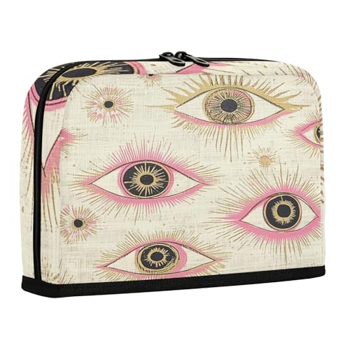 sanluoli Federmäppchen Große Kapazität Aufbewahrungstasche Stehend Schreibwaren Federmäppchen für Jungen Kosmetik Pfirsich Gold Mysterious Eyes von sanluoli