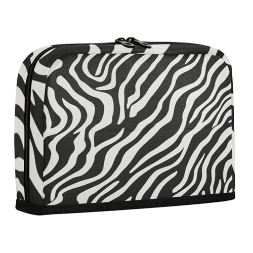 sanluoli Federmäppchen Halter Große Kapazität Make-up Reißverschluss Etui Bleistifthalter für Mädchen Schulbedarf Tier Schwarz Weiß Streifen von sanluoli