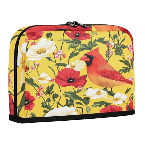 sanluoli Federmäppchen Halter Große Kapazität Stifteetui Kosmetik Leichte Mehrzwecktasche für Krankenschwester High School National Memorial Day Bird Red Flower von sanluoli