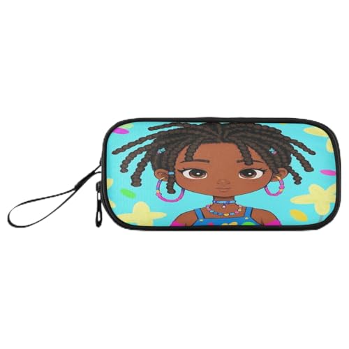 sanluoli Federmäppchen aus Nylon, groß, mit Vögeln und Blumen, hohe Kapazität, für College, Schreibwaren, Organizer für Schule, Krankenschwestern, Schwarz / Rot von sanluoli