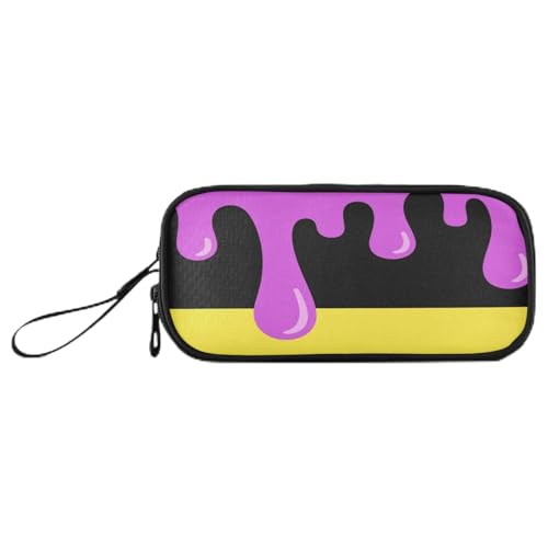 sanluoli Federmäppchen aus Nylon, mit Vögeln und Blumen, großes Fassungsvermögen, für College, Schreibwaren, Organizer für High School, Teenager, Jungen, Schwarz / Rot von sanluoli