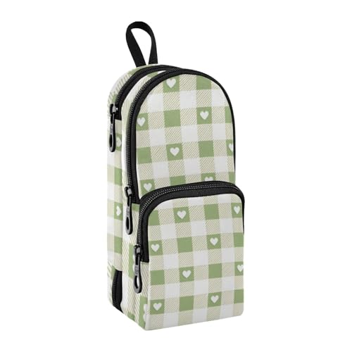 sanluoli Federmäppchen aus Nylon mit 3 Fächern, Mehrzweck- und ästhetisches Netz-Federmäppchen, Schreibwaren-Tasche für Kinder, Schulbedarf, Grau-Grün, 1600 ml von sanluoli