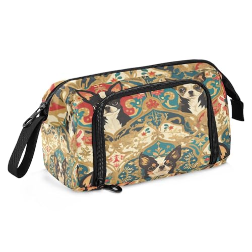 sanluoli Federmäppchen für Schule, großes Fassungsvermögen, Kosmetik, multifunktional, mit Stifthalter, für Studenten, Elementar, Ölgemälde, Feeling Cute Cat von sanluoli