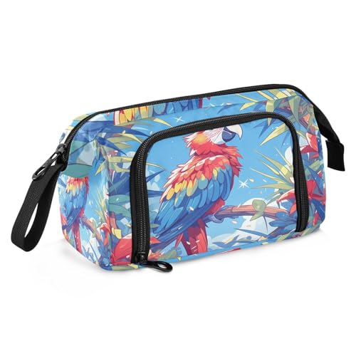 sanluoli Federmäppchen für die Schule, großes Fassungsvermögen, Reise-Federmäppchen mit Reißverschluss, Federmäppchen mit Reißverschluss, für Lehrer, Reisen, Ölgemälde, Feeling Cute Cat von sanluoli